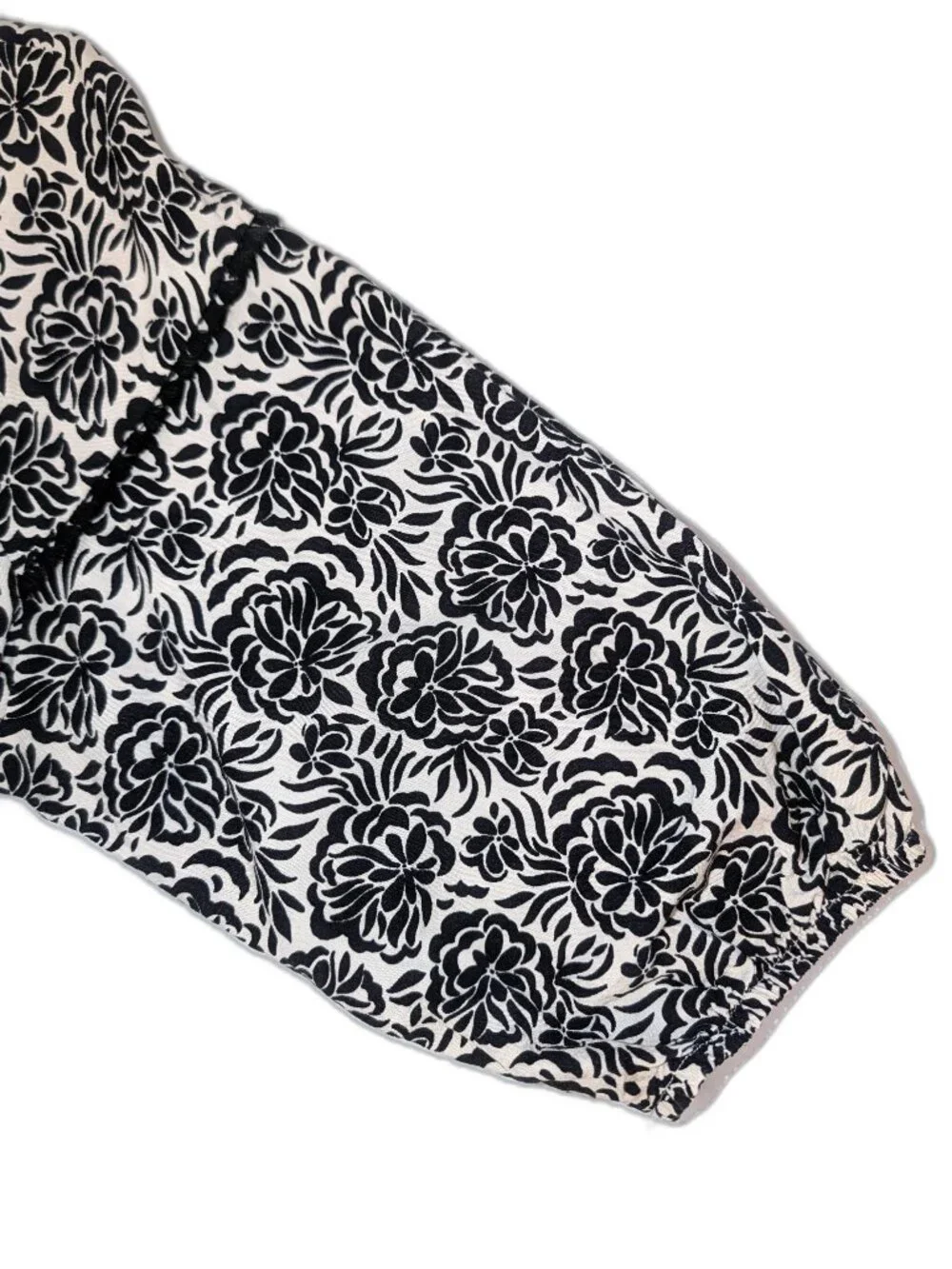 Zara | Linen Blend Floral Print Belted Romper with Tassels | Size	Large